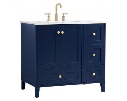 Elegant Bathroom Vanity - Blue (VF18036BL)