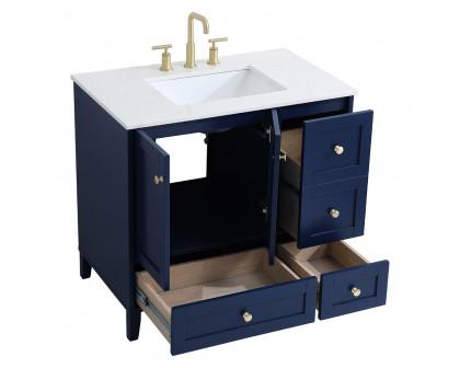 Elegant Bathroom Vanity - Blue (VF18036BL)