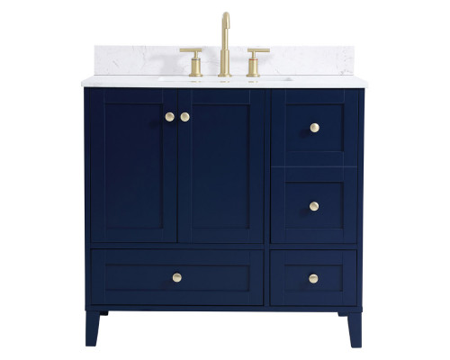 Elegant Bathroom Vanity - Blue (VF18036BL-BS)