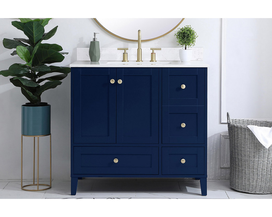 Elegant Bathroom Vanity - Blue (VF18036BL-BS)