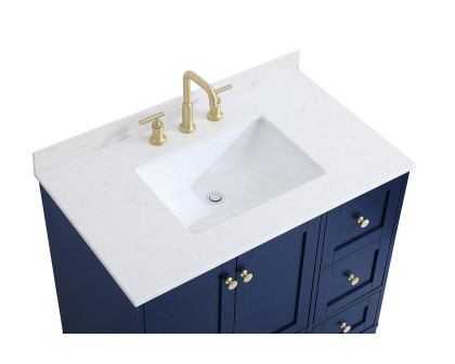 Elegant Bathroom Vanity - Blue (VF18036BL-BS)