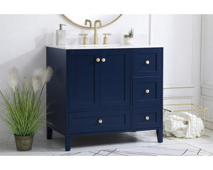 Elegant Bathroom Vanity - Blue (VF18036BL-BS)