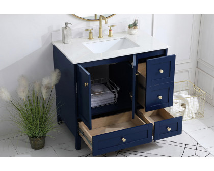 Elegant Bathroom Vanity - Blue (VF18036BL-BS)