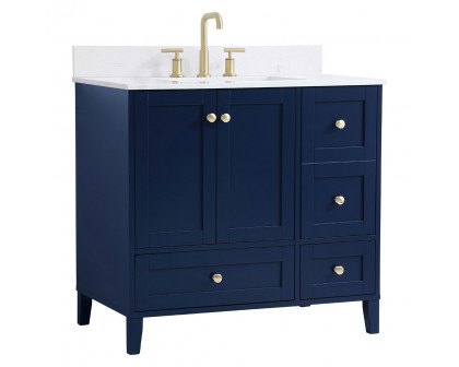 Elegant Bathroom Vanity - Blue (VF18036BL-BS)