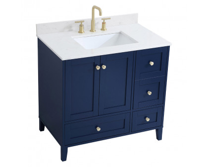 Elegant Bathroom Vanity - Blue (VF18036BL-BS)