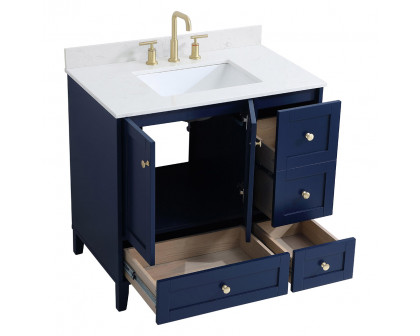 Elegant Bathroom Vanity - Blue (VF18036BL-BS)