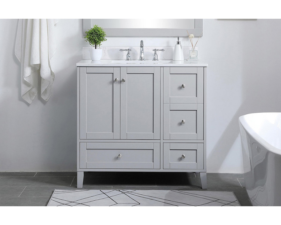 Elegant Bathroom Vanity - Gray (VF18036GR-BS)