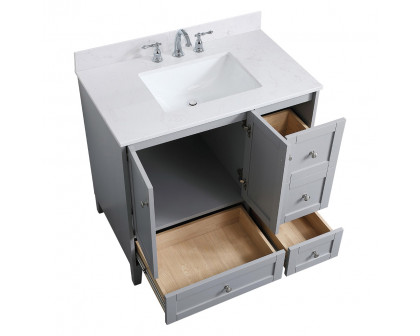 Elegant Bathroom Vanity - Gray (VF18036GR-BS)