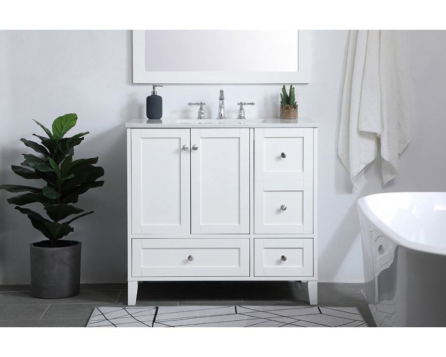 Elegant Bathroom Vanity - White (VF18036WH)