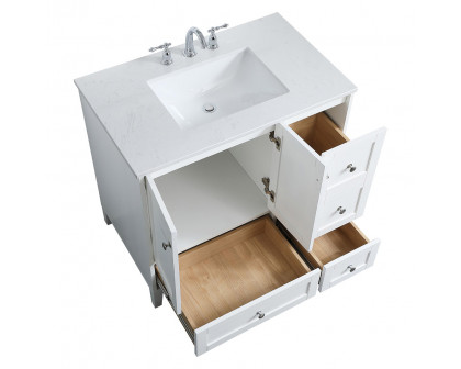 Elegant Bathroom Vanity - White (VF18036WH)