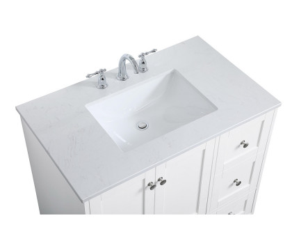 Elegant Bathroom Vanity - White (VF18036WH)