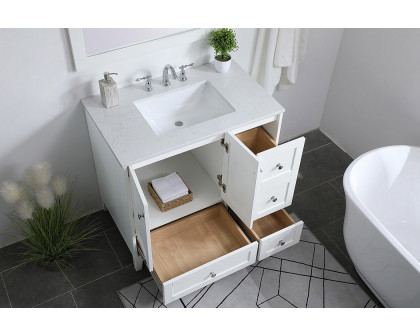 Elegant Bathroom Vanity - White (VF18036WH)