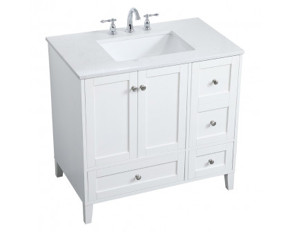 Elegant Bathroom Vanity - White (VF18036WH)