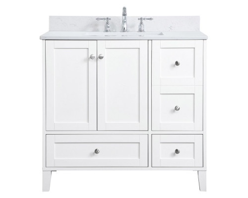 Elegant Bathroom Vanity - White (VF18036WH-BS)