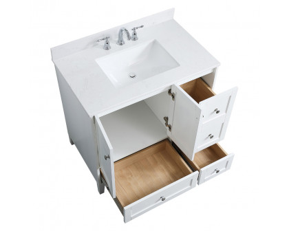 Elegant Bathroom Vanity - White (VF18036WH-BS)