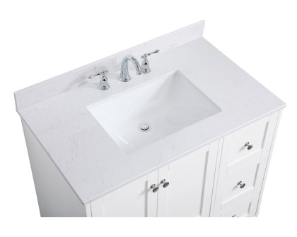 Elegant Bathroom Vanity - White (VF18036WH-BS)