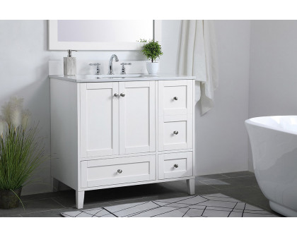 Elegant Bathroom Vanity - White (VF18036WH-BS)