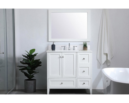 Elegant Bathroom Vanity - White (VF18036WH-BS)