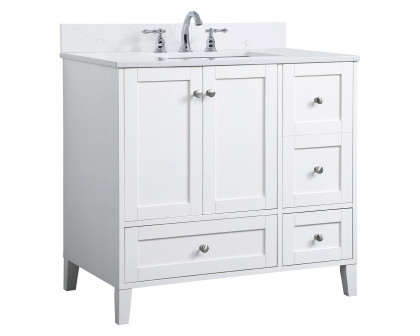 Elegant Bathroom Vanity - White (VF18036WH-BS)