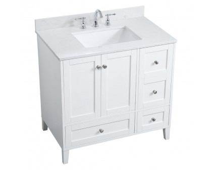 Elegant Bathroom Vanity - White (VF18036WH-BS)