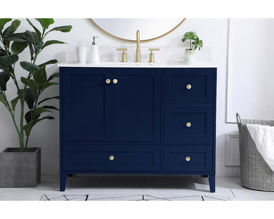 Elegant Bathroom Vanity - Blue (VF18042BL-BS)