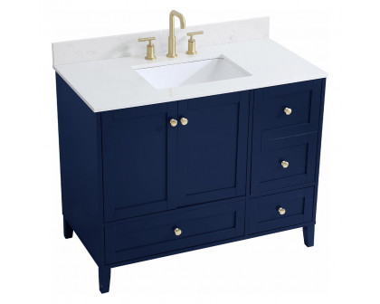 Elegant Bathroom Vanity - Blue (VF18042BL-BS)