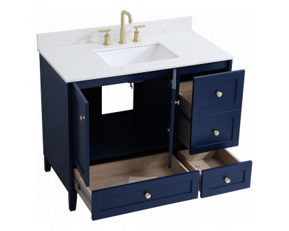 Elegant Bathroom Vanity - Blue (VF18042BL-BS)