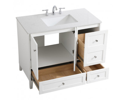 Elegant Bathroom Vanity - White (VF18042WH)