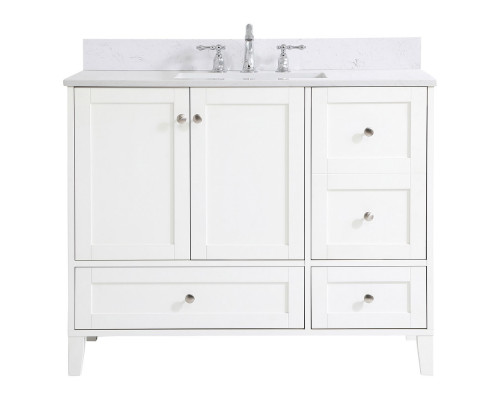 Elegant Bathroom Vanity - White (VF18042WH-BS)