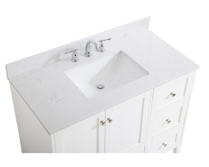 Elegant Bathroom Vanity - White (VF18042WH-BS)