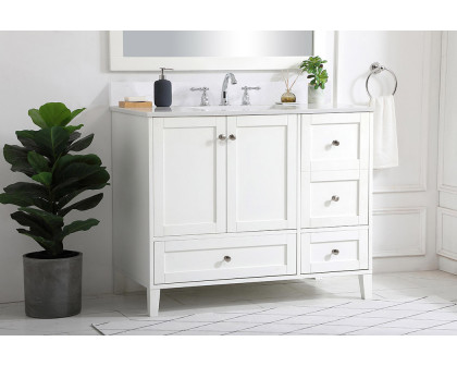 Elegant Bathroom Vanity - White (VF18042WH-BS)