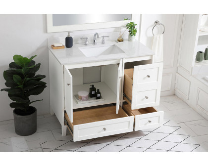 Elegant Bathroom Vanity - White (VF18042WH-BS)