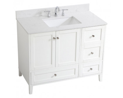 Elegant Bathroom Vanity - White (VF18042WH-BS)