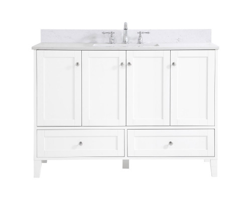 Elegant Bathroom Vanity - White (VF18048WH-BS)