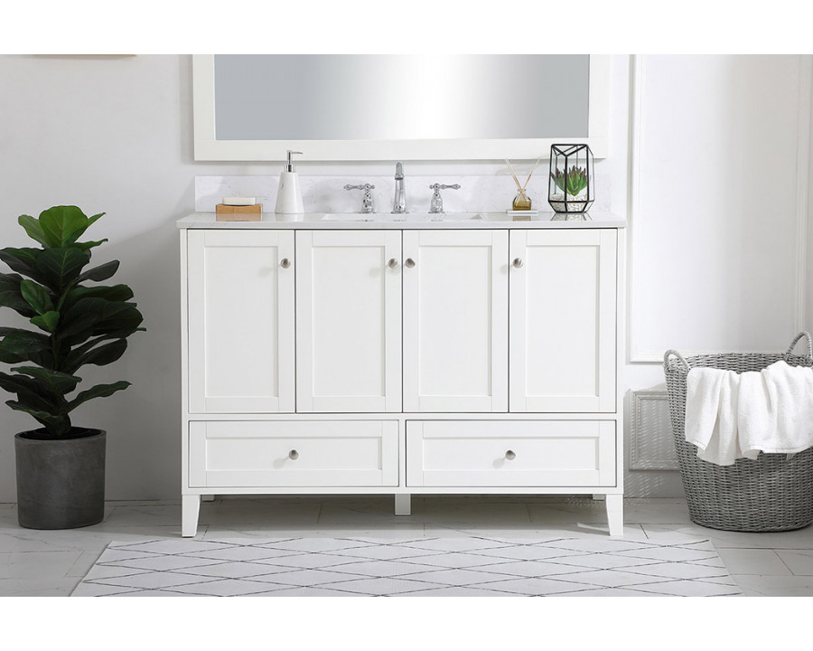 Elegant Bathroom Vanity - White (VF18048WH-BS)