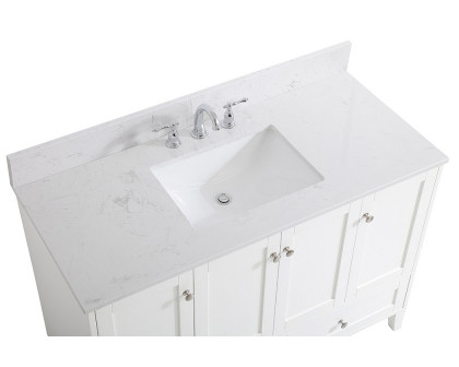 Elegant Bathroom Vanity - White (VF18048WH-BS)