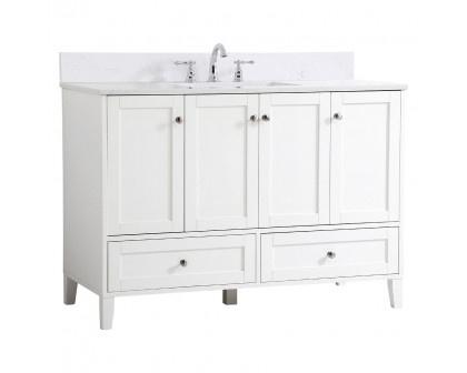 Elegant Bathroom Vanity - White (VF18048WH-BS)