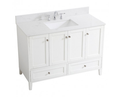 Elegant Bathroom Vanity - White (VF18048WH-BS)