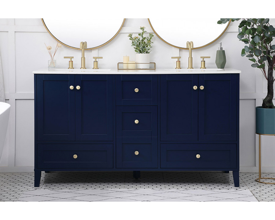 Elegant Bathroom Vanity - Blue (VF18060DBL)