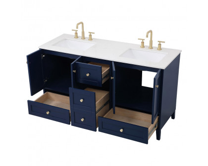 Elegant Bathroom Vanity - Blue (VF18060DBL)