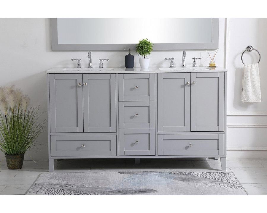 Elegant Bathroom Vanity - Gray (VF18060DGR)