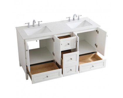 Elegant Bathroom Vanity - White (VF18060DWH)