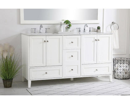 Elegant Bathroom Vanity - White (VF18060DWH)