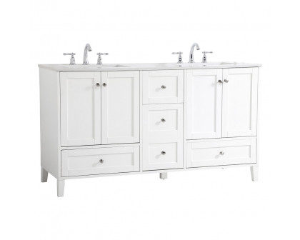 Elegant Bathroom Vanity - White (VF18060DWH)