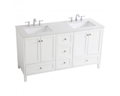 Elegant Bathroom Vanity - White (VF18060DWH)