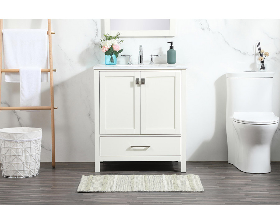 Elegant Bathroom Vanity - White (VF18830WH)