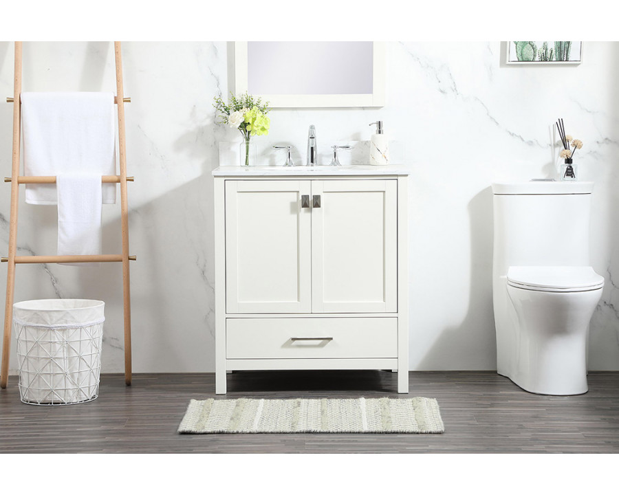 Elegant Bathroom Vanity - White (VF18830WH-BS)