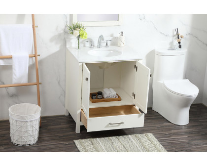 Elegant Bathroom Vanity - White (VF18830WH-BS)