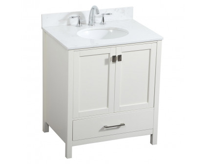 Elegant Bathroom Vanity - White (VF18830WH-BS)