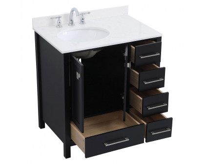 Elegant Bathroom Vanity - Black (VF18832BK-BS)